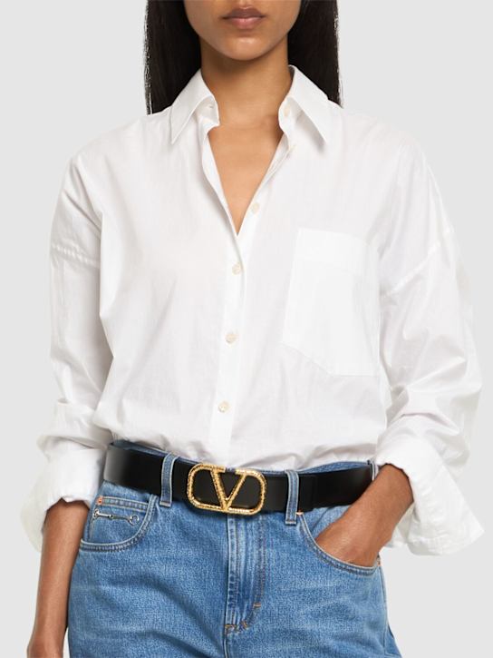 Luisaviaroma Cintura Reversibile V Logo In Pelle 40mm