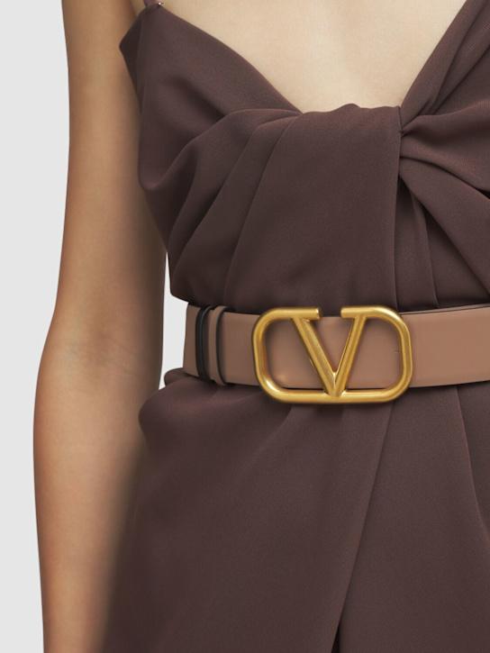 Luisaviaroma Cintura Reversibile V Logo In Pelle 4cm