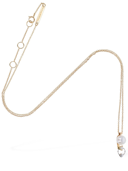 Luisaviaroma Collana 2 In 1 In Oro 18kt Con Diamanti E Perla