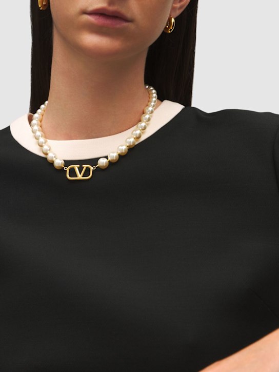 Luisaviaroma Collana A Catena Con Vlogo E Perle D’imitazione