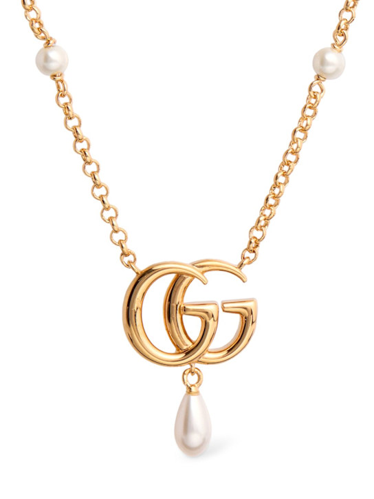 Luisaviaroma Collana GG Marmont in ottone con perla