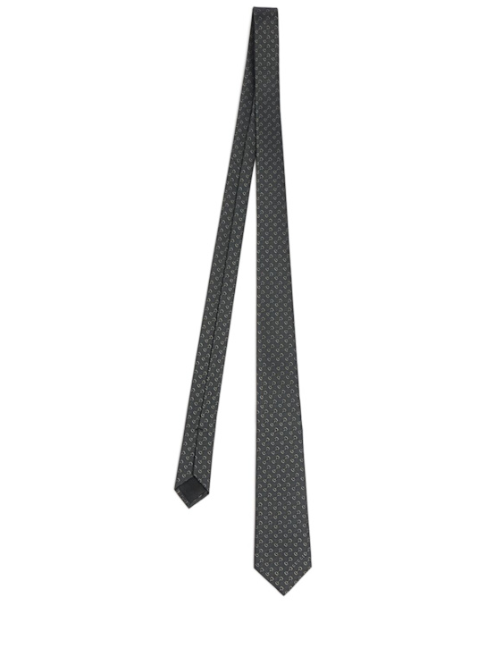 Luisaviaroma Cravatta Horsebit in seta jacquard 7cm