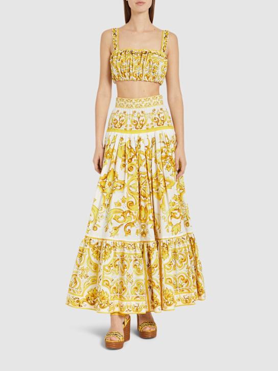 Luisaviaroma Crop Top Elasticizzato Stampa Maiolica