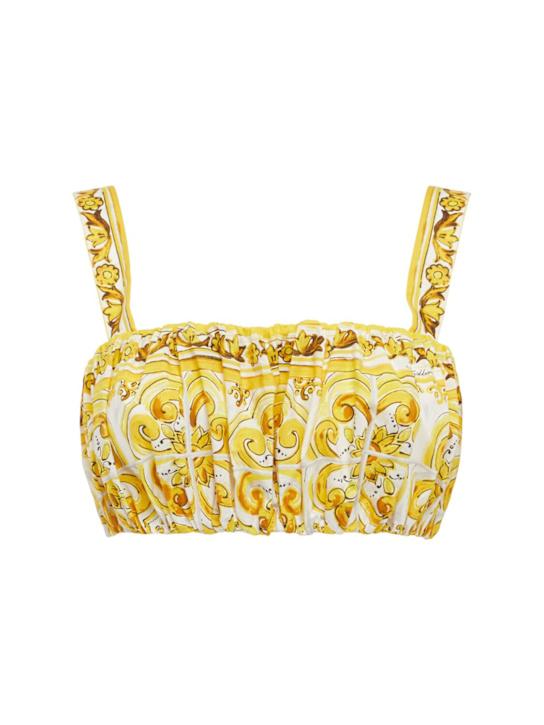 Luisaviaroma Crop top elasticizzato stampa maiolica