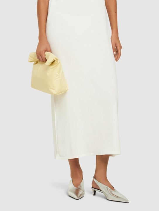 Luisaviaroma Décolleté Slingback In Pelle Metallizzata 35mm