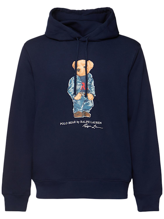 Luisaviaroma Felpa Bear in misto cotone / cappuccio e logo