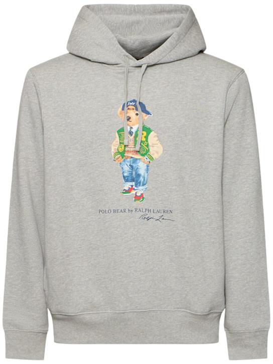 Luisaviaroma Felpa Bear in misto cotone / cappuccio e logo