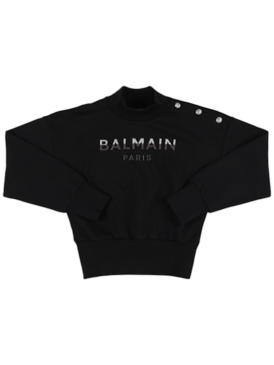 Luisaviaroma Felpa in cotone con stampa logo glitter