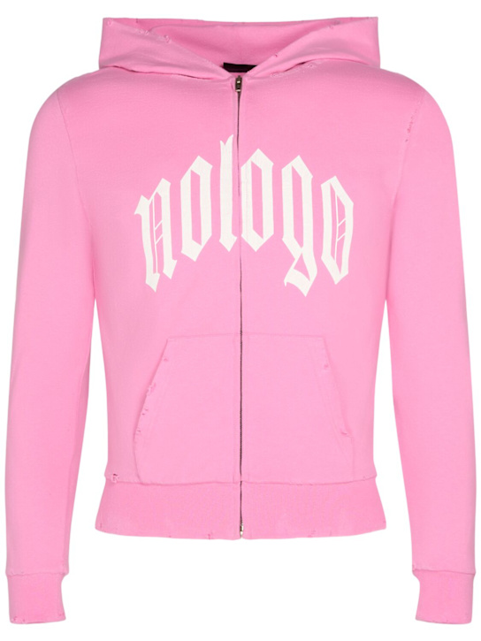 Luisaviaroma Felpa Nologo in misto cotone con zip e cappuccio