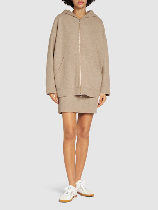 Luisaviaroma Felpa Saio In Misto Lana / Cappuccio E Zip