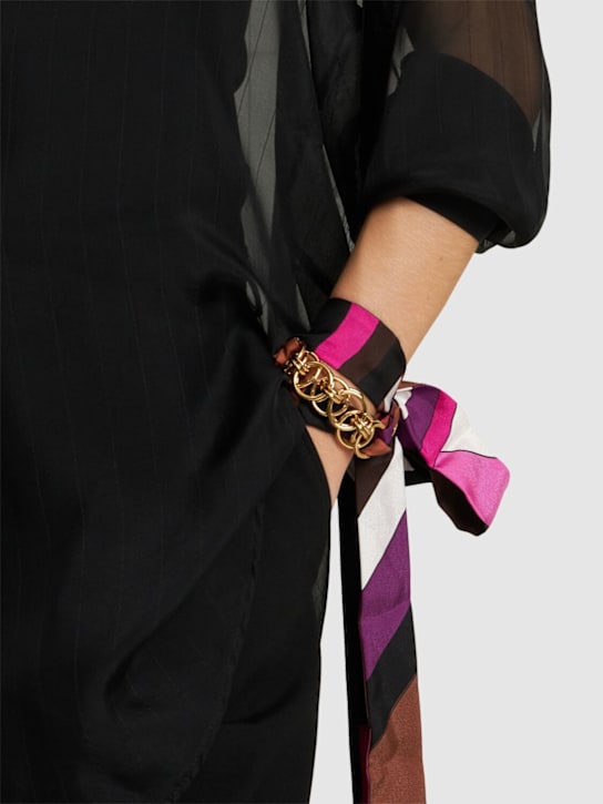 Luisaviaroma Foulard In Twill Di Seta E Bracciale A Catena