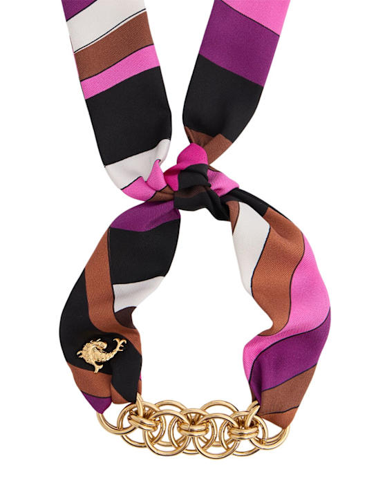 Luisaviaroma Foulard in twill di seta e bracciale a catena