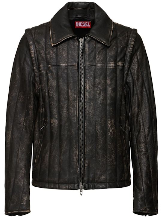 Luisaviaroma Giacca biker Albert in pelle effetto distressed