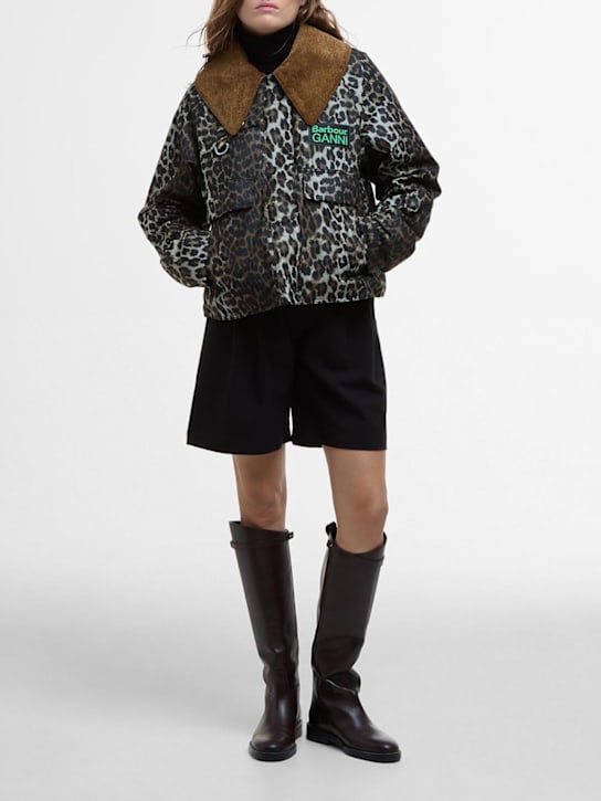 Luisaviaroma Giacca Corta Barbour X Ganni Con Stampa