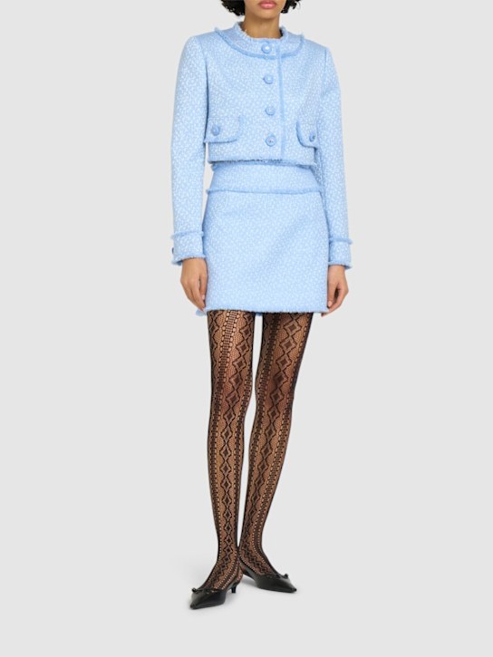 Luisaviaroma Giacca Cropped In Tweed Senza Colletto