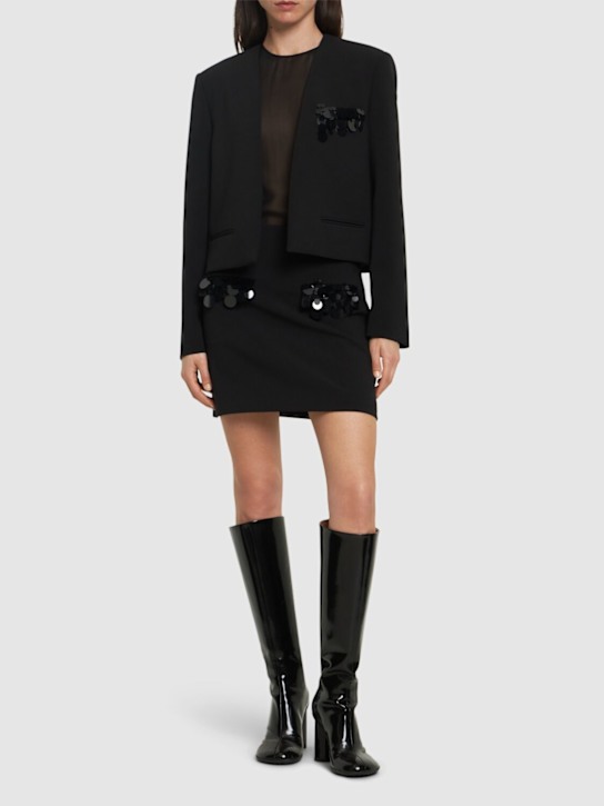 Luisaviaroma Giacca In Cady Di Crepe Doppiato Con Paillettes