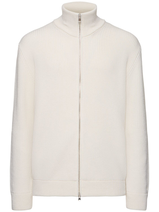 Luisaviaroma Giacca in lana a costa inglese con zip