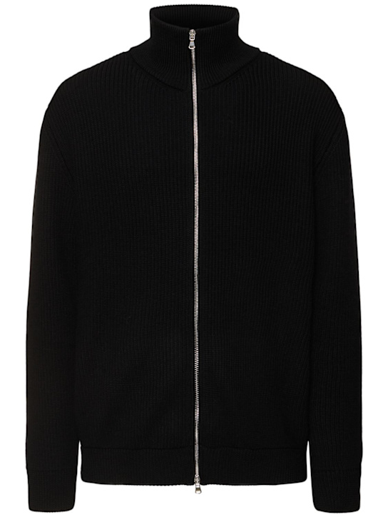 Luisaviaroma Giacca in lana a costa inglese con zip