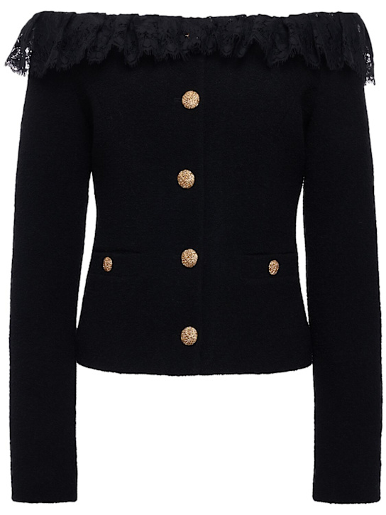 Luisaviaroma Giacca in tweed bouclé con spalle scoperte