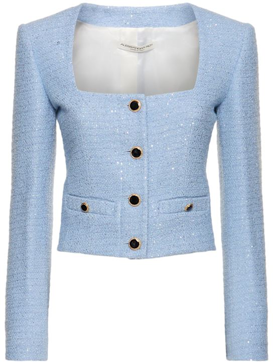 Luisaviaroma Giacca in tweed con scollo squadrato e paillettes