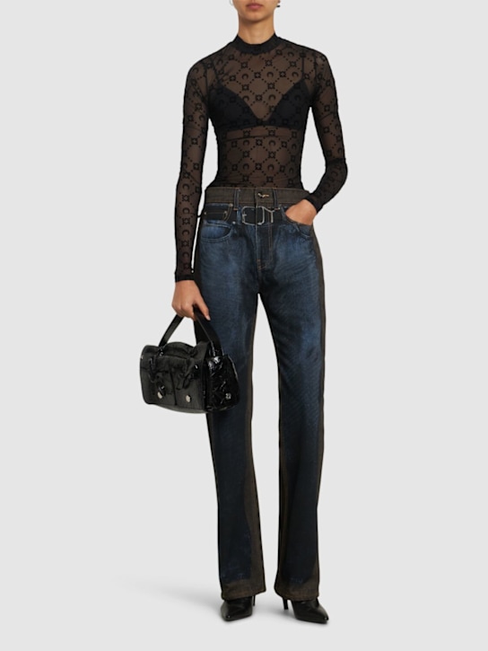 Luisaviaroma Jeans Dritti A Vita Alta Effetto Tromp L'oeil