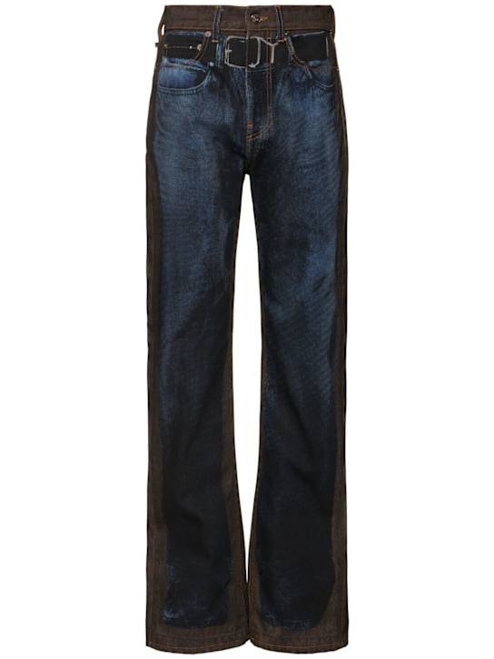 Luisaviaroma Jeans dritti a vita alta effetto tromp l'oeil