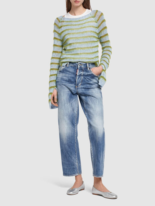 Luisaviaroma Jeans Dritti Vita Alta Boston In Denim