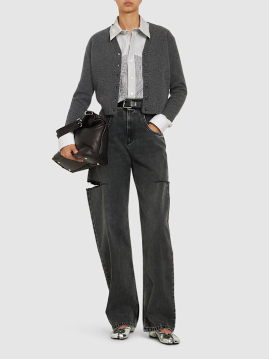 Luisaviaroma Jeans Dritti Vita Alta In Denim / Cutout