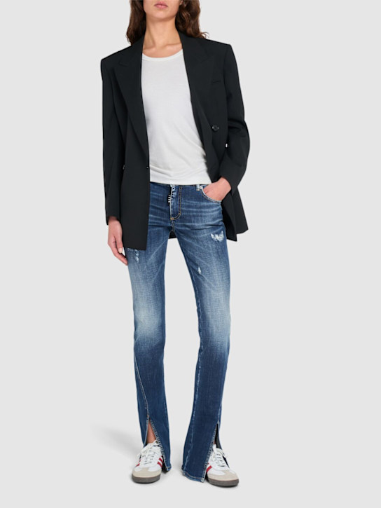 Luisaviaroma Jeans Dritti Vita Media Icon Con Spacchi