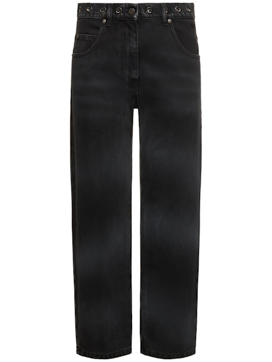 Luisaviaroma Jeans dritti vita media in denim con decorazioni
