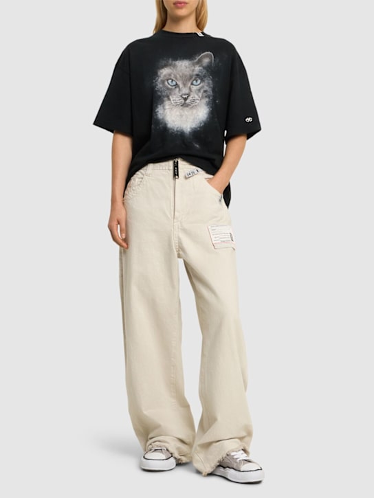 Luisaviaroma Jeans Larghi Vita Bassa Con Dettaglio Logo