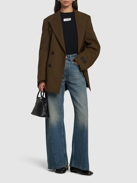 Luisaviaroma Jeans Larghi Vita Media In Denim Délavé