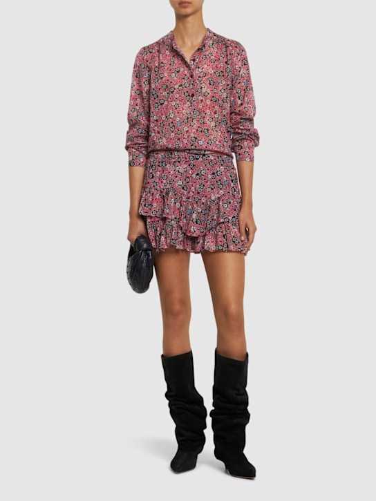 Luisaviaroma Jocadia Printed Cotton Voile Mini Skirt