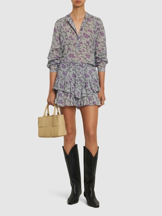 Luisaviaroma Jocadia Printed Cotton Voile Mini Skirt