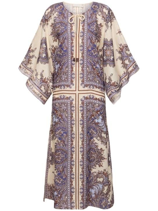 Luisaviaroma Abito caftan Ottie in lino stampato