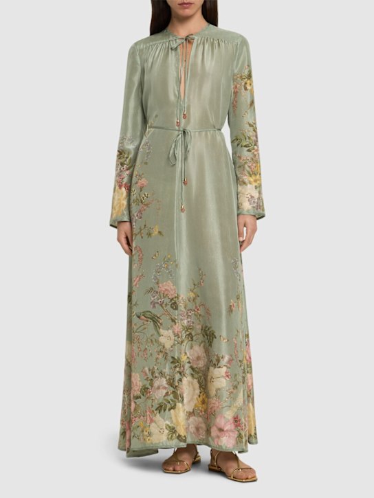 Luisaviaroma Abito Maxi Waverly In Lino Stampato
