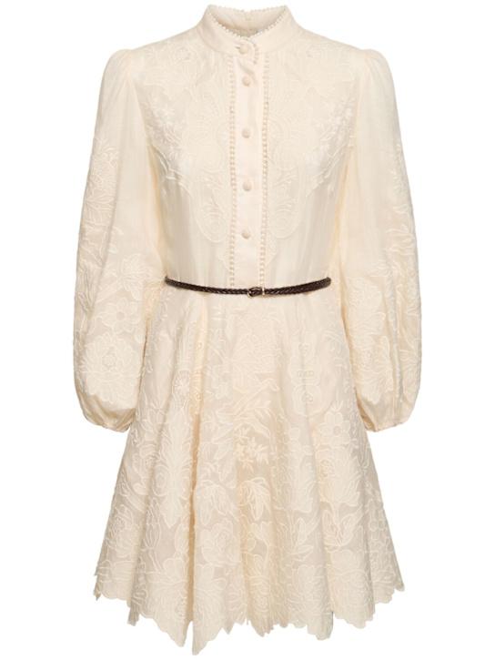 Luisaviaroma Abito mini Ottie in lino ricamato