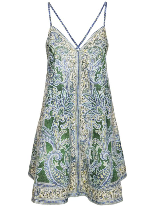 Luisaviaroma Abito mini Ottie in lino stampato
