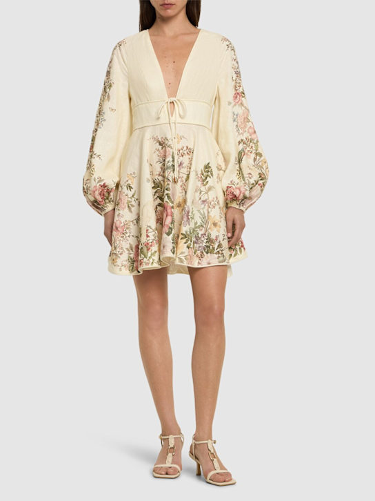 Luisaviaroma Abito Mini Waverly In Lino Stampato
