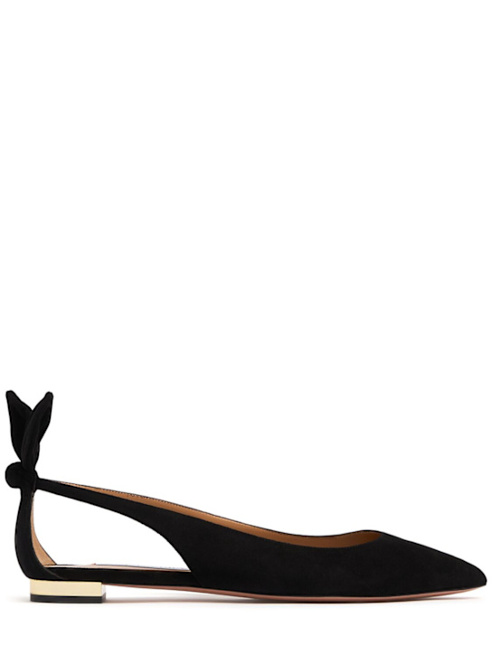 Luisaviaroma Ballerine Bow Tie in camoscio 10mm
