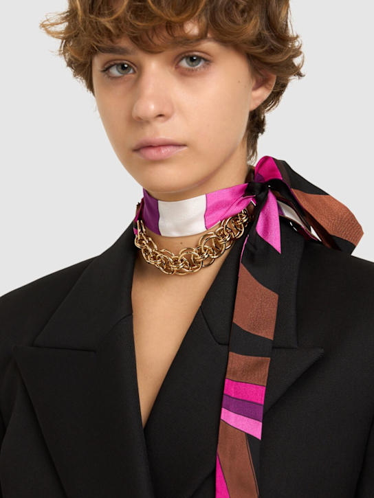 Luisaviaroma Bandana In Catena E Twill Di Seta