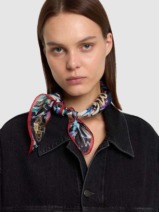 Luisaviaroma Bandana Quadrata Graffiti In Seta