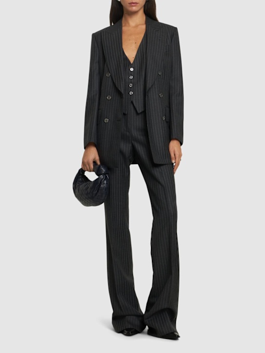 Luisaviaroma Blazer Gessato In Flanella Di Lana