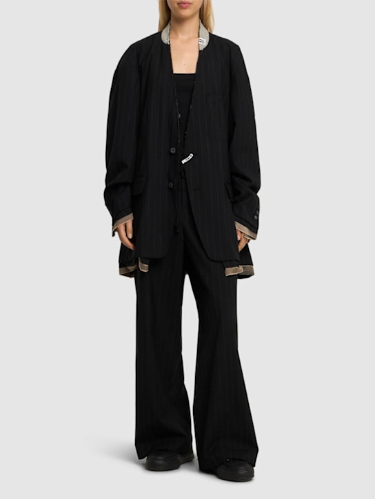 Luisaviaroma Blazer In Lana Senza Collo