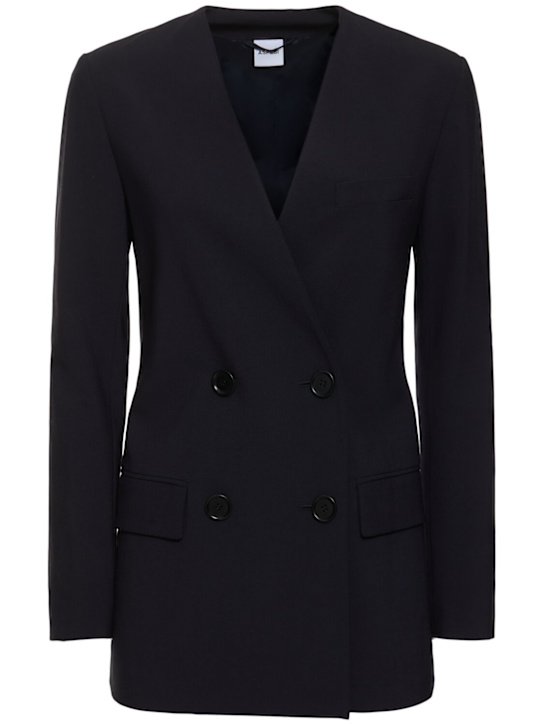 Luisaviaroma Blazer senza collo in flanella
