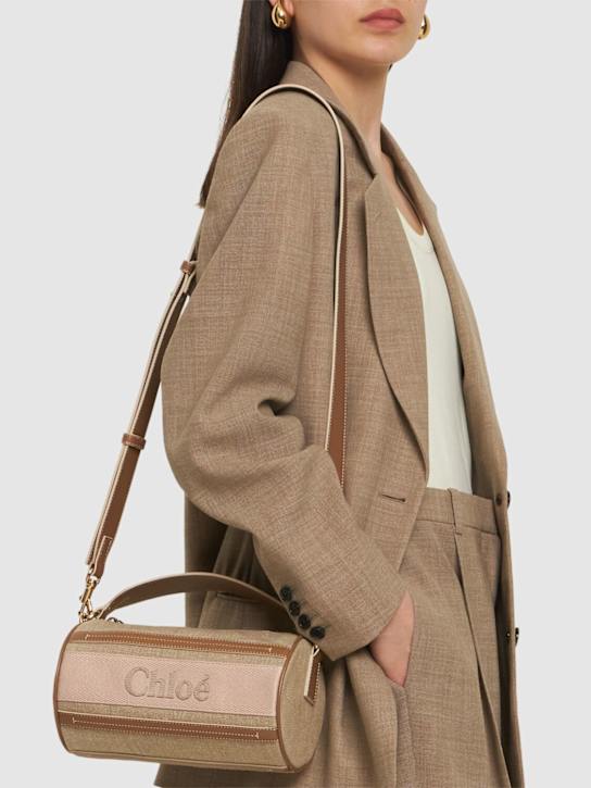 Luisaviaroma Borsa A Spalla Woody In Pelle E Lino