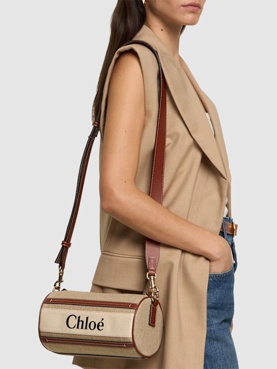 Luisaviaroma Borsa A Spalla Woody In Pelle E Lino