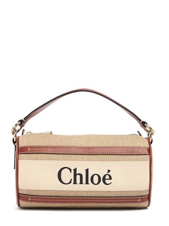 Luisaviaroma Borsa a spalla Woody in pelle e lino
