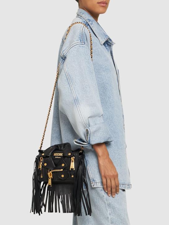 Luisaviaroma Borsa Biker In Nappa Con Frange
