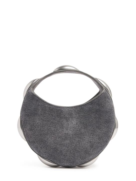 Luisaviaroma Borsa Dome Circular in denim stampato